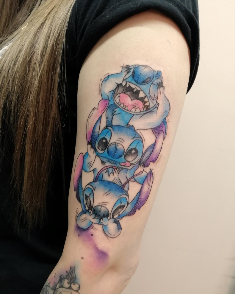 Cartoons funny stitch, photo - Tattoo Master Barb Tattoo