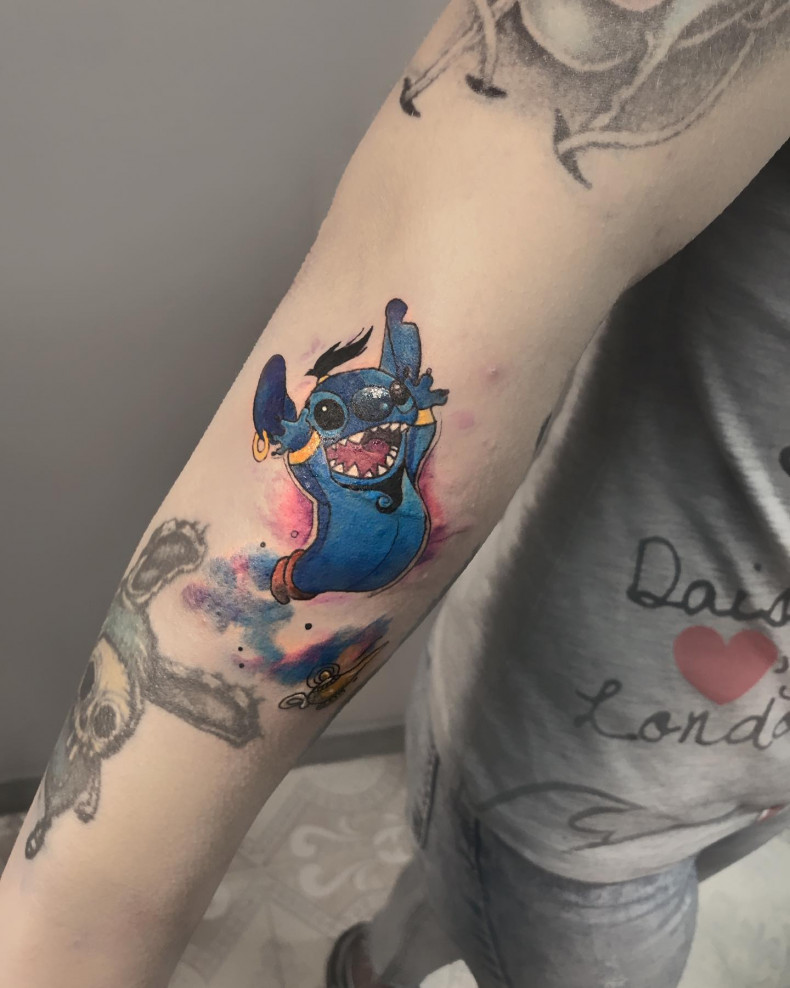 Cartoons funny stitch, photo - Tattoo Master Barb Tattoo