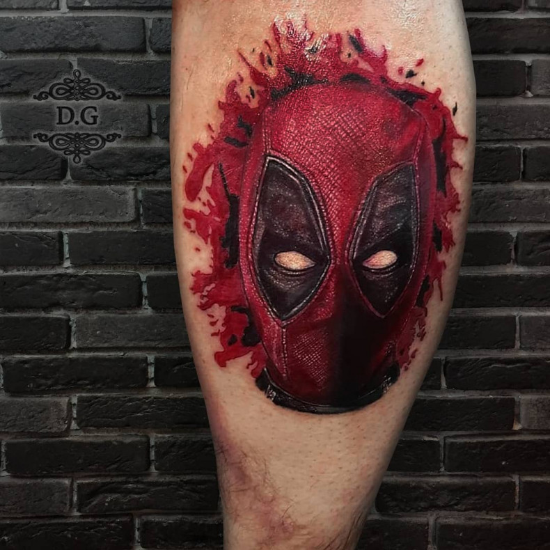 Deadpool marvel kolorowy, photo - Tatuażysta Barb Tattoo