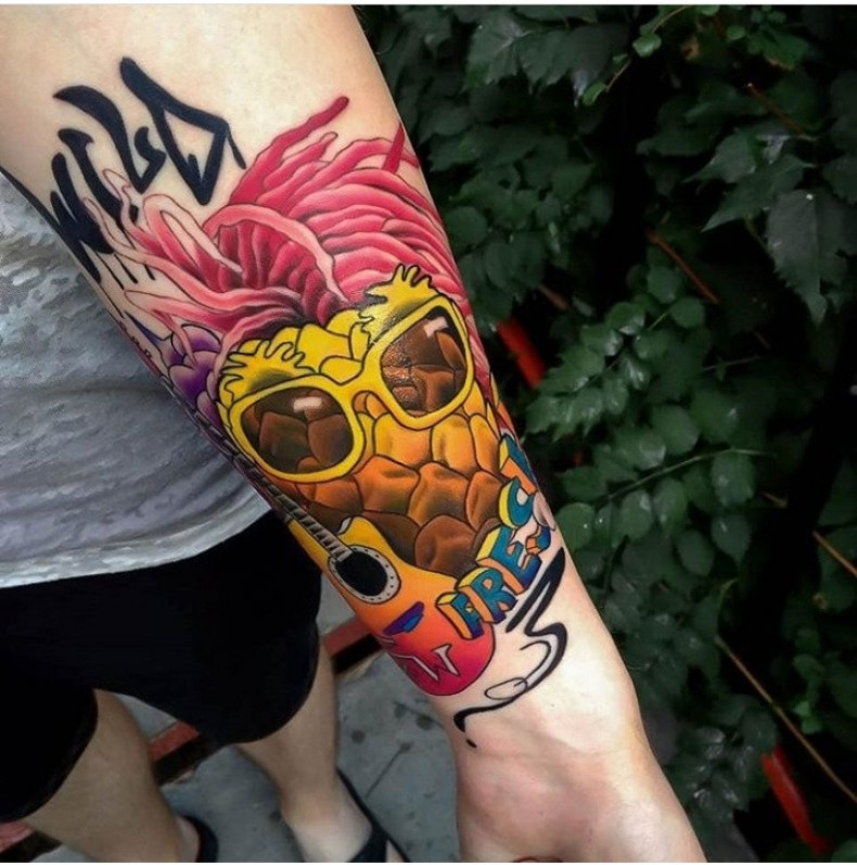 Ananas neue Schule bunte, photo - Tattoo-Meister Barb Tattoo