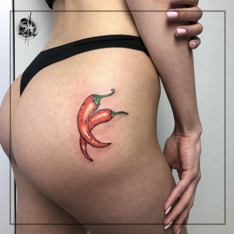 Butt pepper colorful, photo - Tattoo Master Barb Tattoo