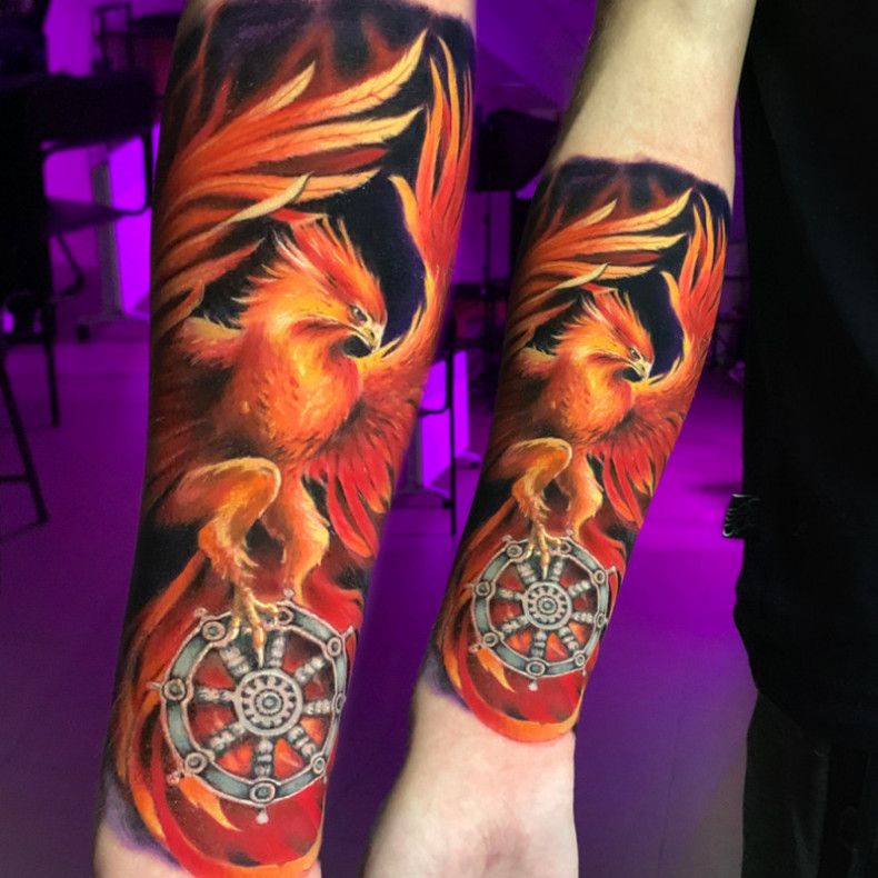 Feuervogel Samsara phönix, photo - Tattoo-Meister Barb Tattoo