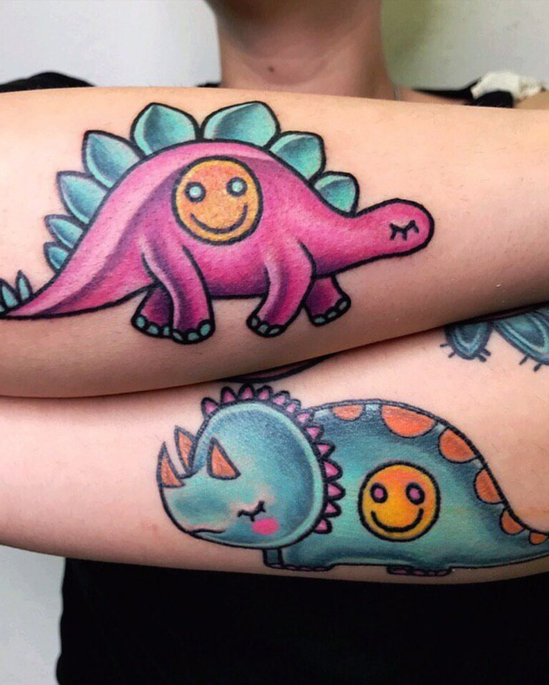 Dinosaur cartoons funny, photo - Tattoo Master Barb Tattoo