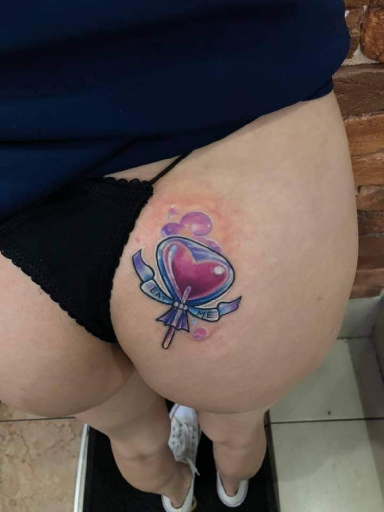 Watercolor butt colorful, photo - Tattoo Master Barb Tattoo