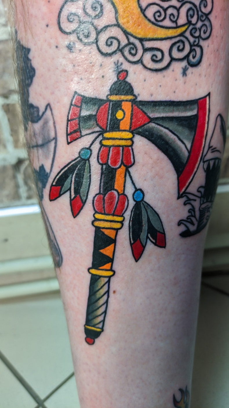 Old school axe colorful, photo - Tattoo Master Barb Tattoo