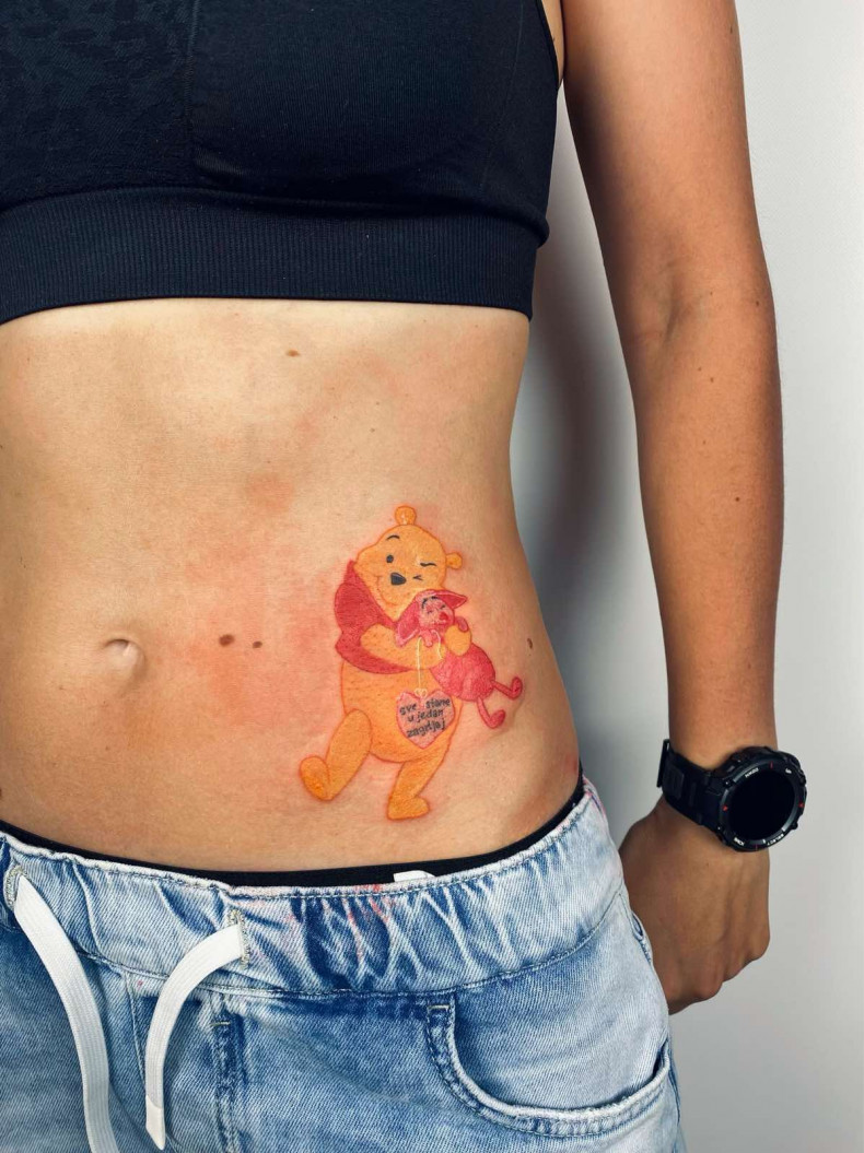 Miś kreskówki śmieszny, photo - Tatuażysta Barb Tattoo