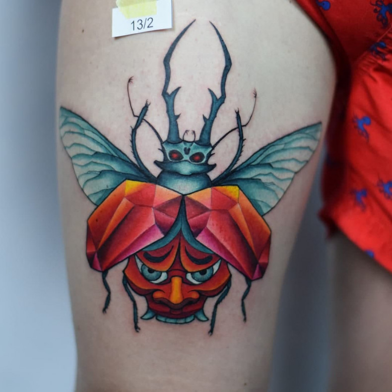 Beetle insect colorful, photo - Tattoo Master Barb Tattoo