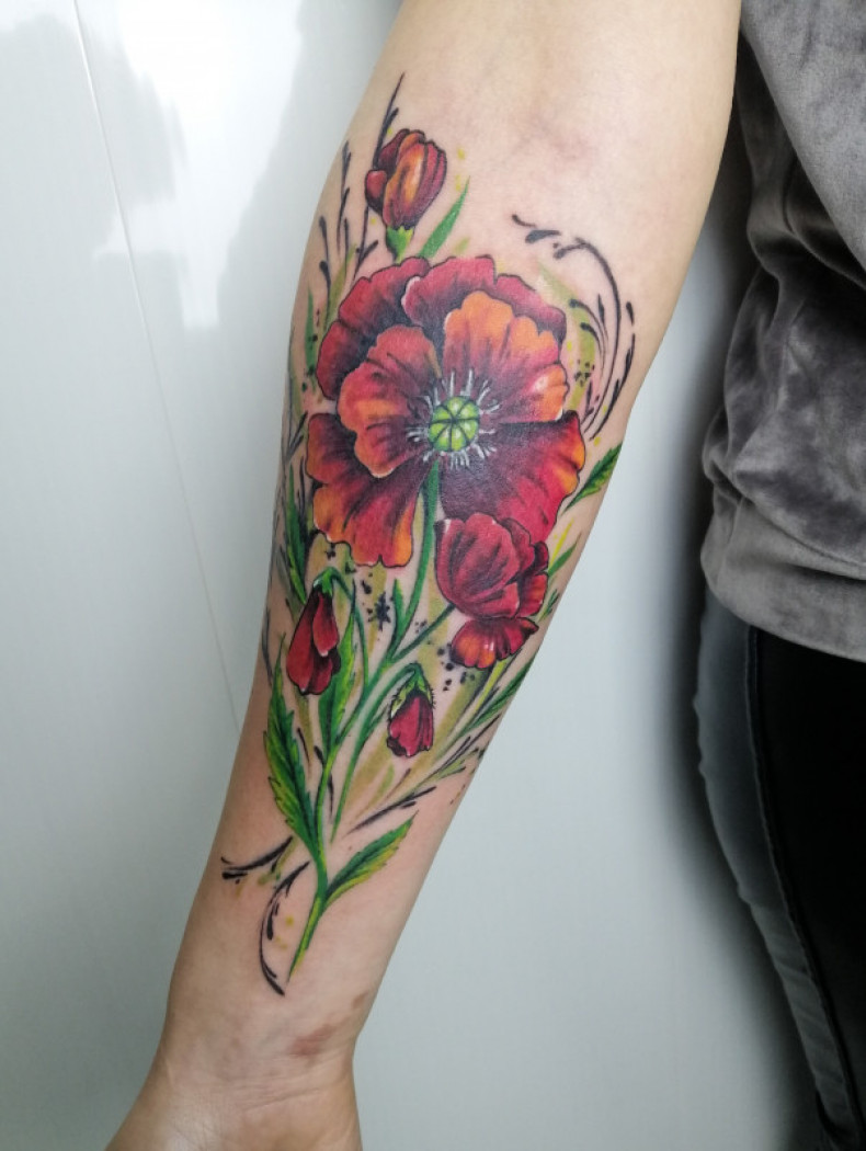 Mohn bunt, photo - Tattoo-Meister Barb Tattoo