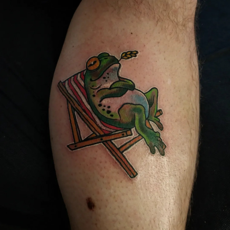 Frog new school colorful, photo - Tattoo Master Barb Tattoo