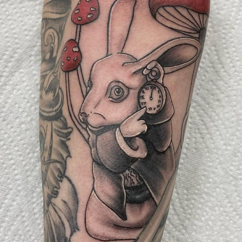 Schwarzgrau Hase kaninchen, photo - Tattoo-Meister Barb Tattoo