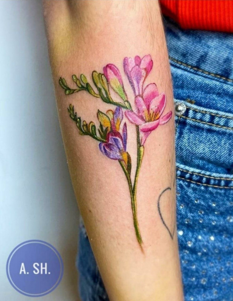 Watercolor magnolia colorful, photo - Tattoo Master Barb Tattoo