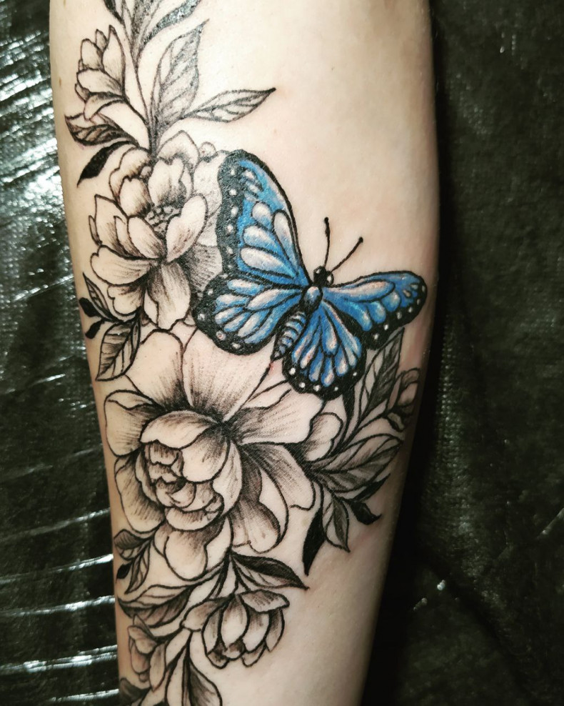 Motyl whip shading kolorowy, photo - Tatuażysta Barb Tattoo