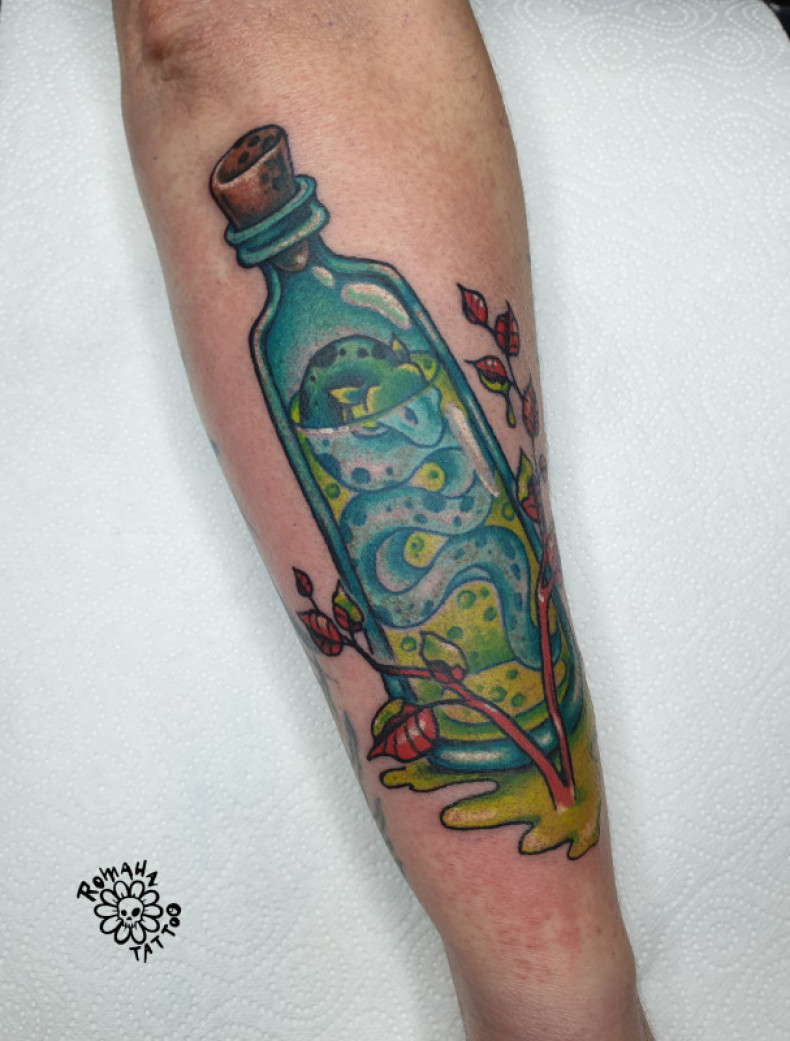 Bottle colorful, photo - Tattoo Master Barb Tattoo