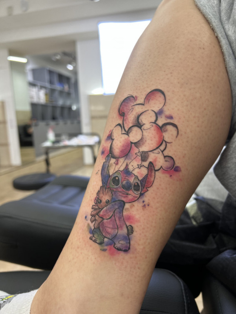 Cartoons stitch colorful, photo - Tattoo Master Barb Tattoo