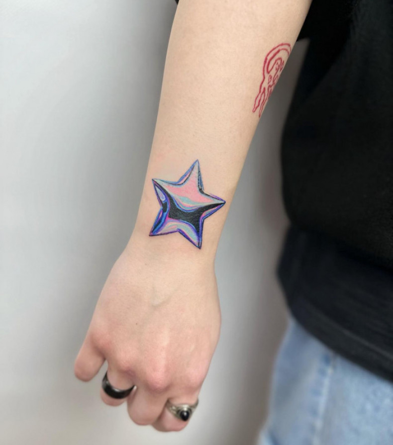 3d star colorful, photo - Tattoo Master Barb Tattoo