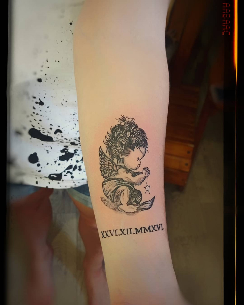 Anioł amorek, photo - Tatuażysta Barb Tattoo