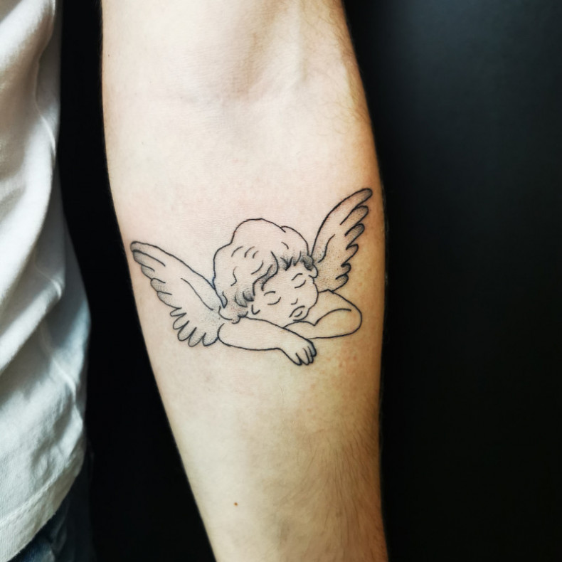 Anioł amorek, photo - Tatuażysta Barb Tattoo