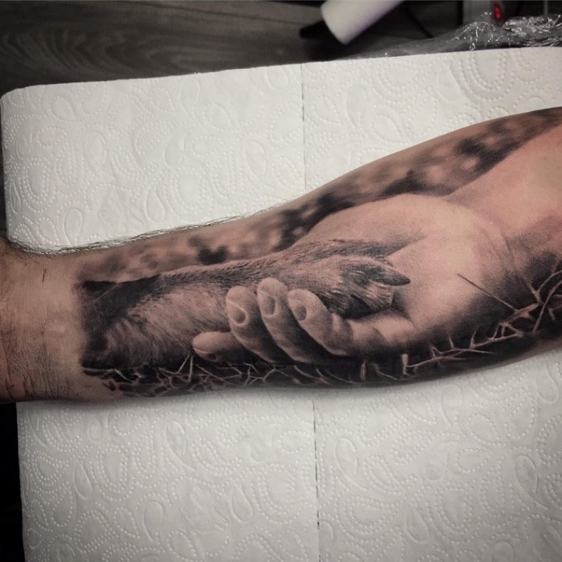 Black and grey gray wash realism, photo - Tattoo Master Barb Tattoo