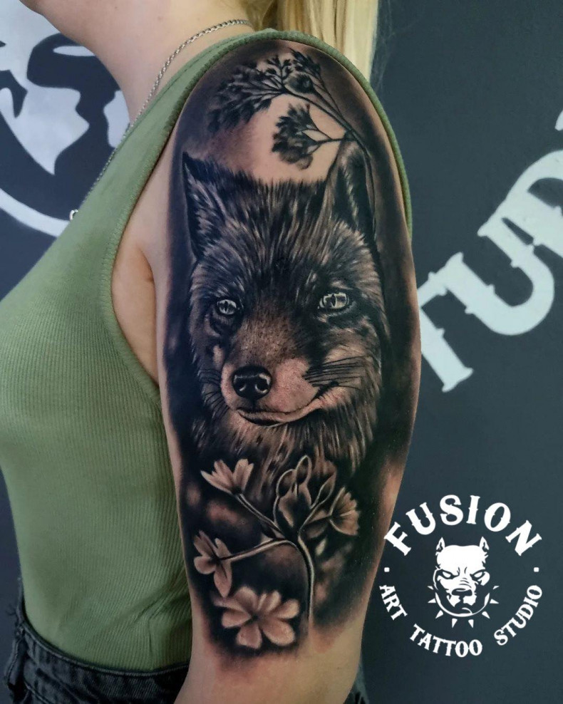 Татуировка реализм лиса от мастера Андрея, photo - Тату мастер Barb Tattoo