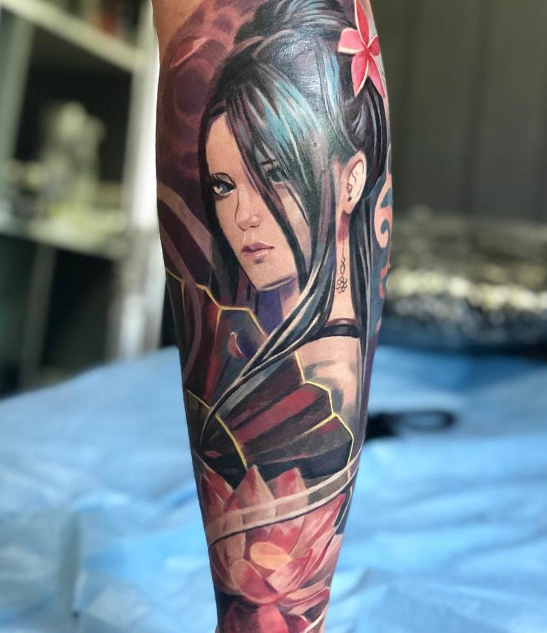 Wentylator dziewczyna Fajny, photo - Tatuażysta Barb Tattoo