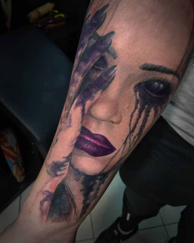 Witch woman face monster, photo - Tattoo Master Barb Tattoo