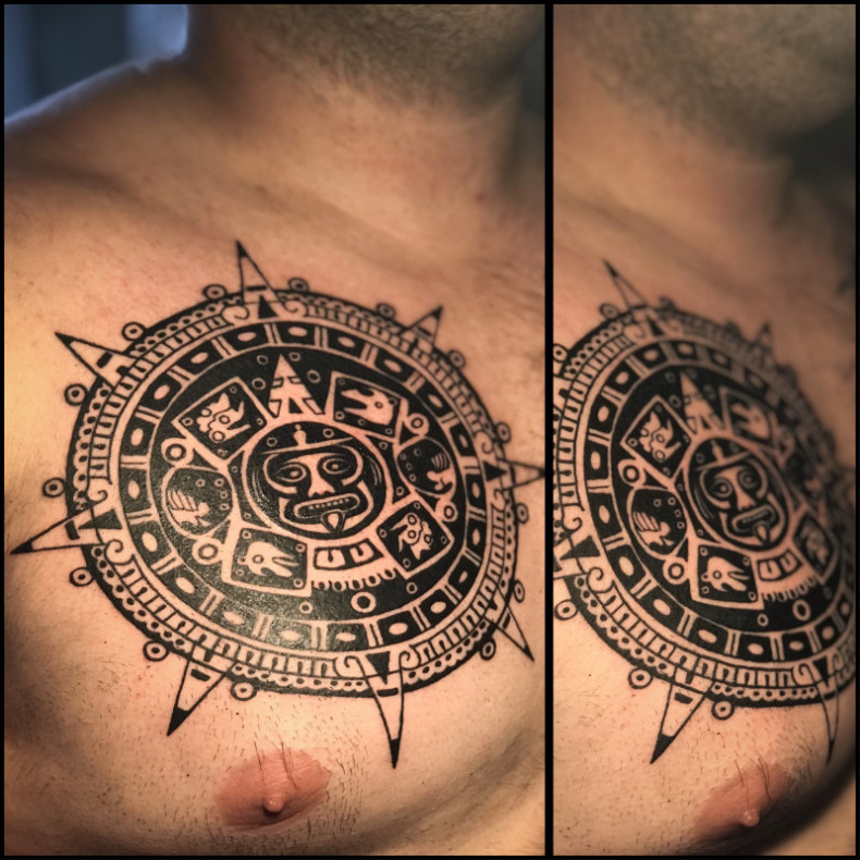 Circle maori chest, photo - Tattoo Master Barb Tattoo