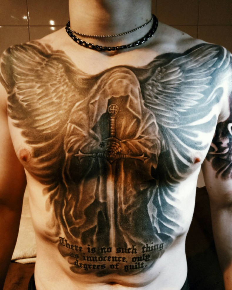 Big warrior chest, photo - Tattoo Master Barb Tattoo