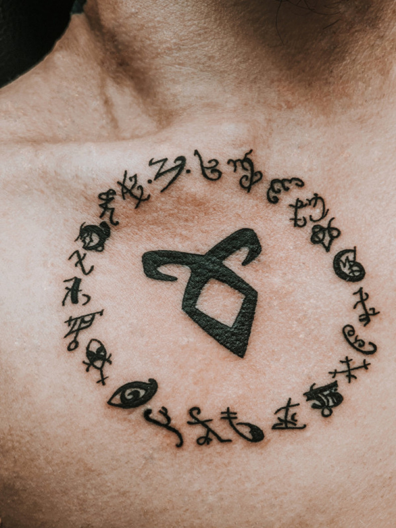 Знак зодиака на груди телец, photo - Тату мастер Barb Tattoo