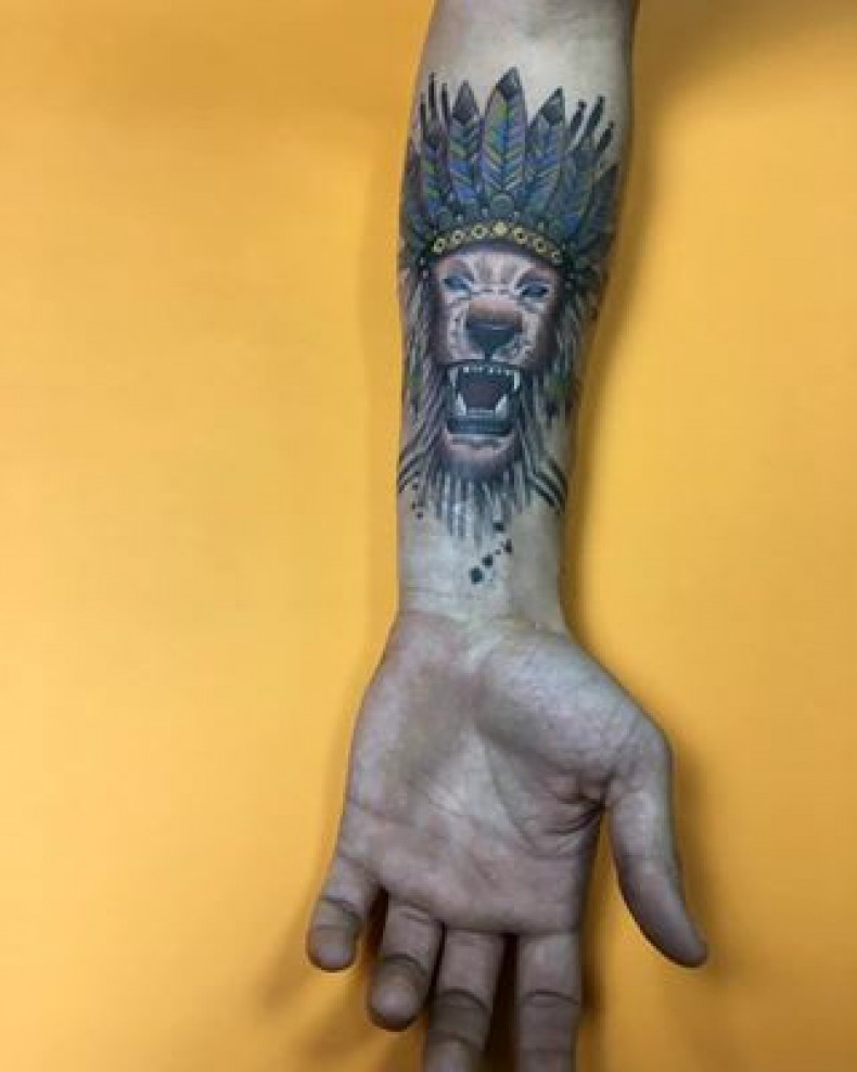 Индеец лев, photo - Тату мастер Barb Tattoo