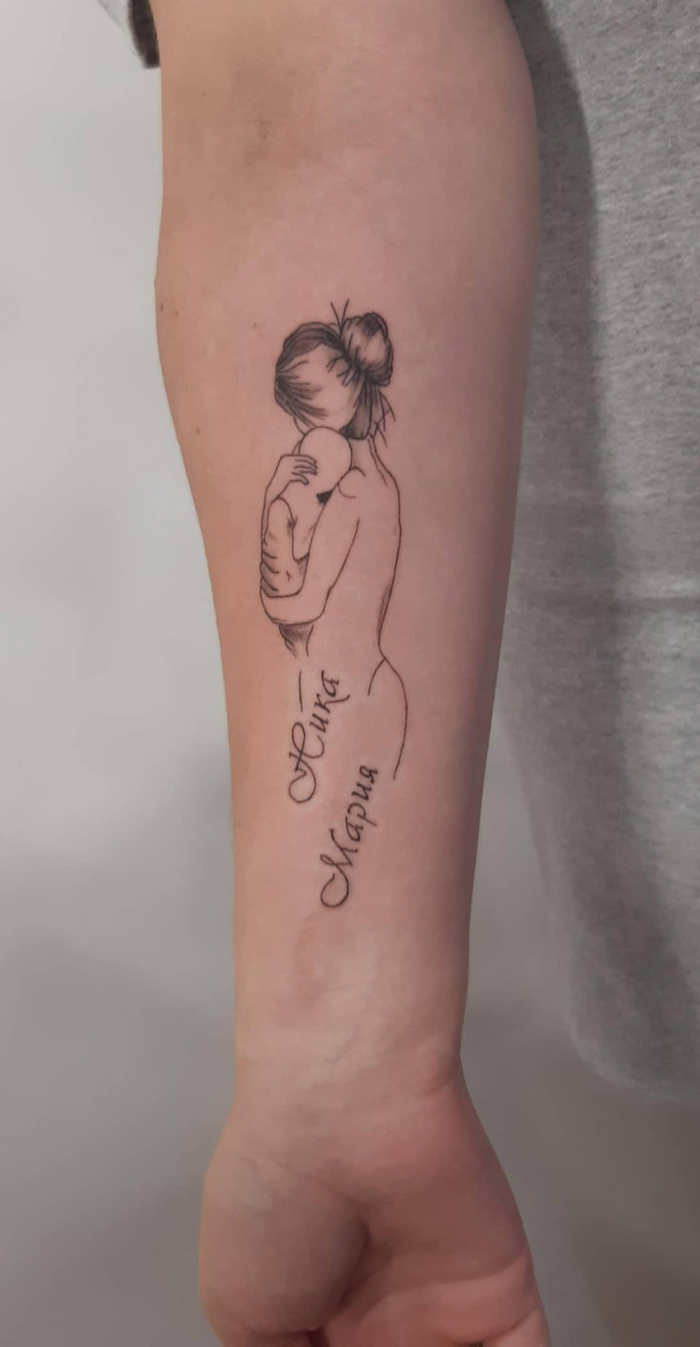 Mama dziecko, photo - Tatuażysta Barb Tattoo