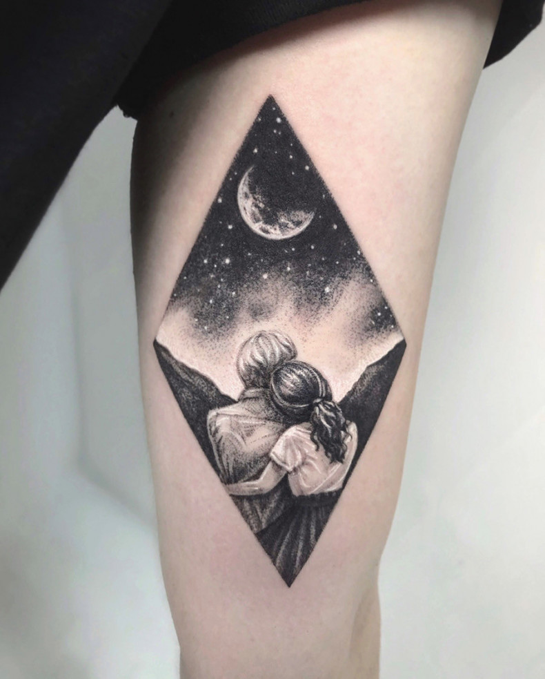 Мама мать и дитя пейзаж, photo - Тату мастер Barb Tattoo