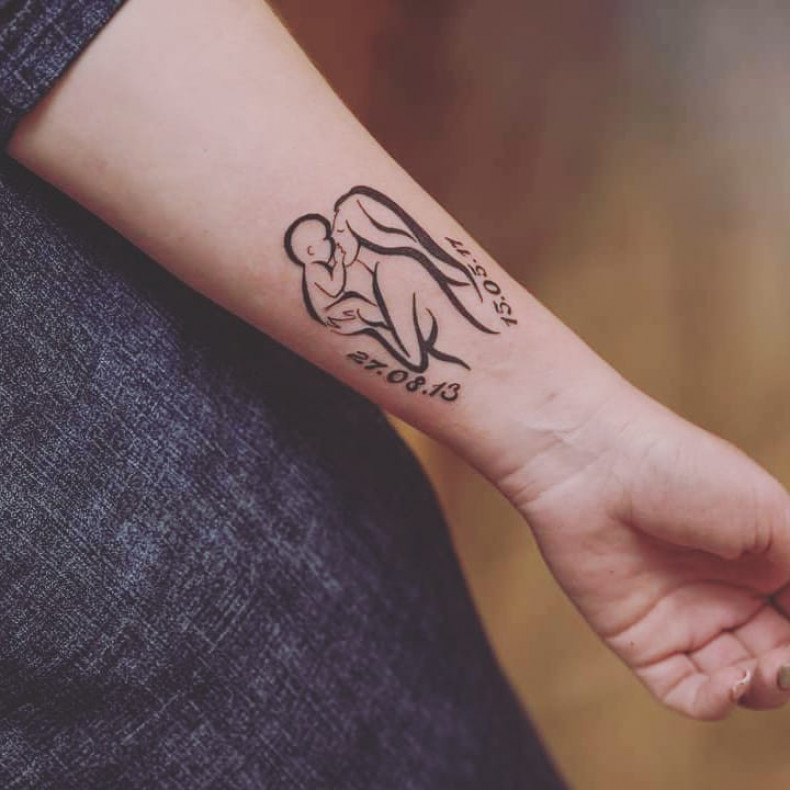 Мама мать и дитя ребенок, photo - Тату мастер Barb Tattoo