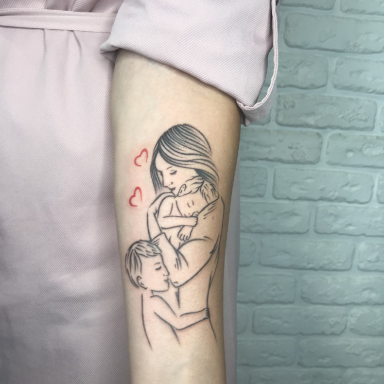 Mama matka i dziecko, photo - Tatuażysta Barb Tattoo