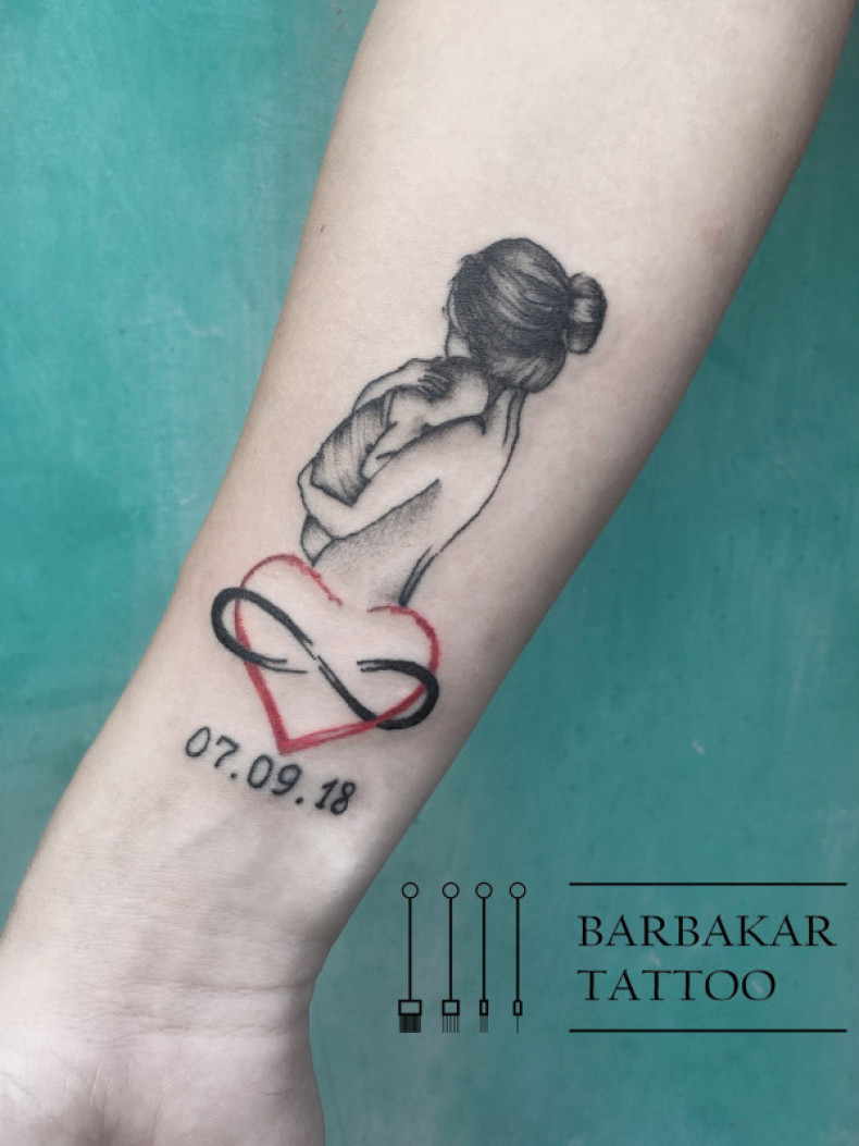 Тату бесконечность мама мать и дитя, photo - Тату мастер Barb Tattoo