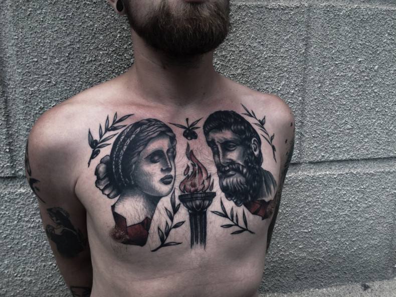 Олд скул факел, photo - Тату мастер Barb Tattoo