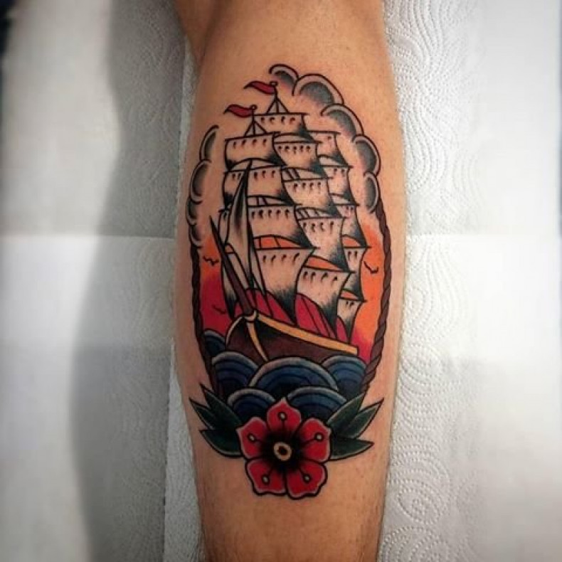 Ship old school, photo - Tattoo Master Barb Tattoo