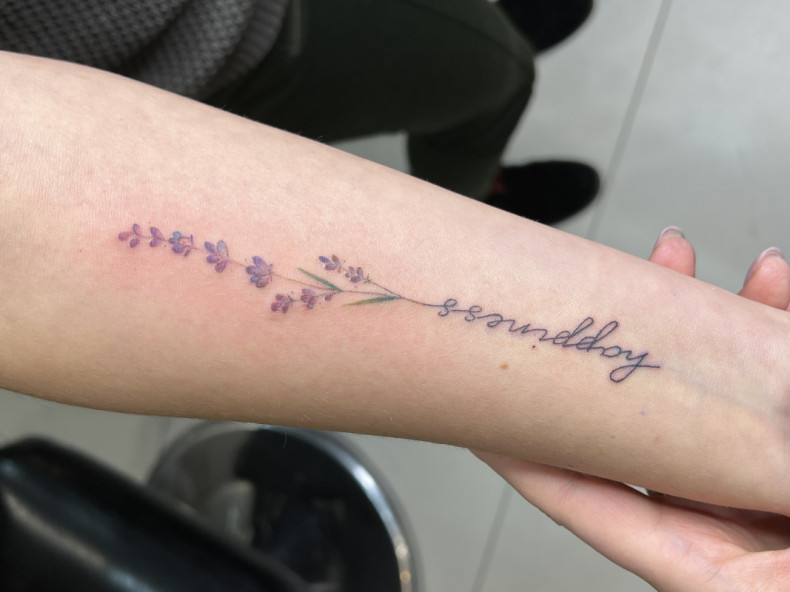 Twig branch lavender, photo - Tattoo Master Barb Tattoo