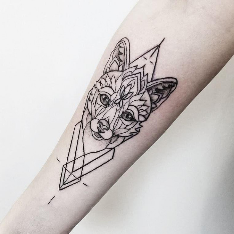 Geometric fox, photo - Tattoo Master Barb Tattoo