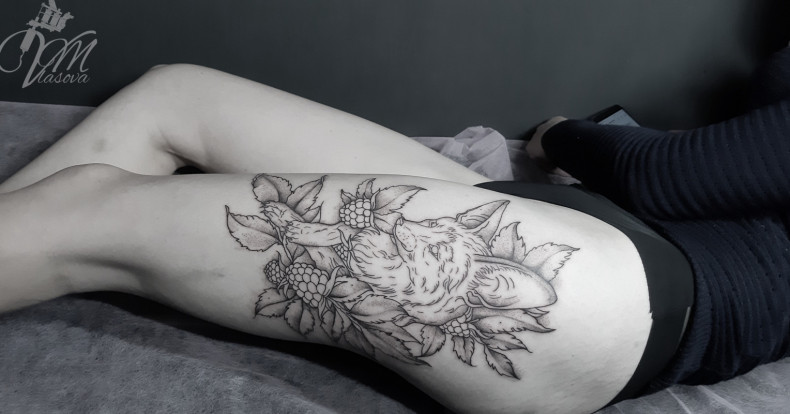 Лиса ягоды, photo - Тату мастер Barb Tattoo