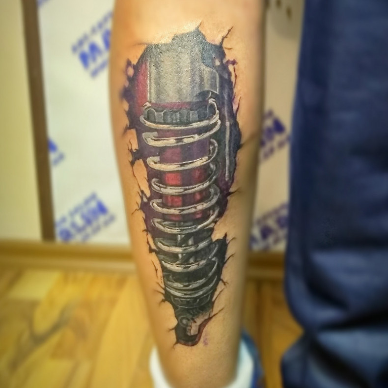 3d биомеханика на икре, photo - Тату мастер Barb Tattoo