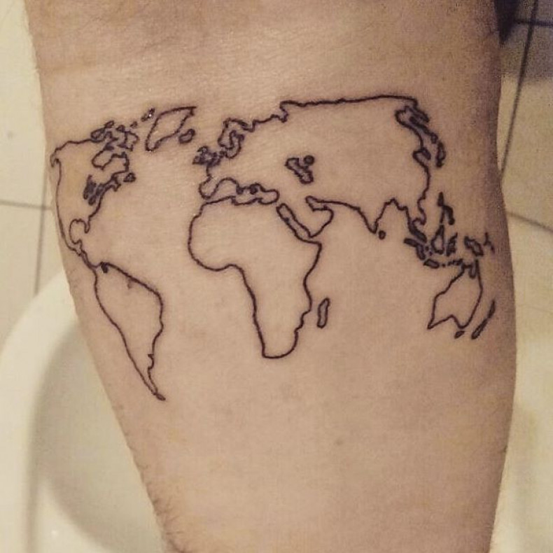 Mapa Minimalistyczny, photo - Tatuażysta Barb Tattoo