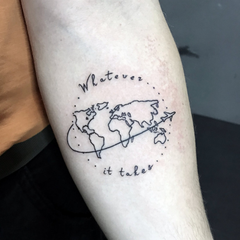 Mapa Minimalistyczny, photo - Tatuażysta Barb Tattoo