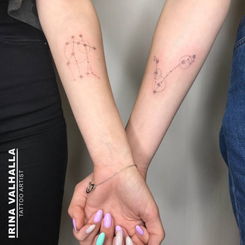 Gwiazda Minimalistyczny dla pary, photo - Tatuażysta Barb Tattoo