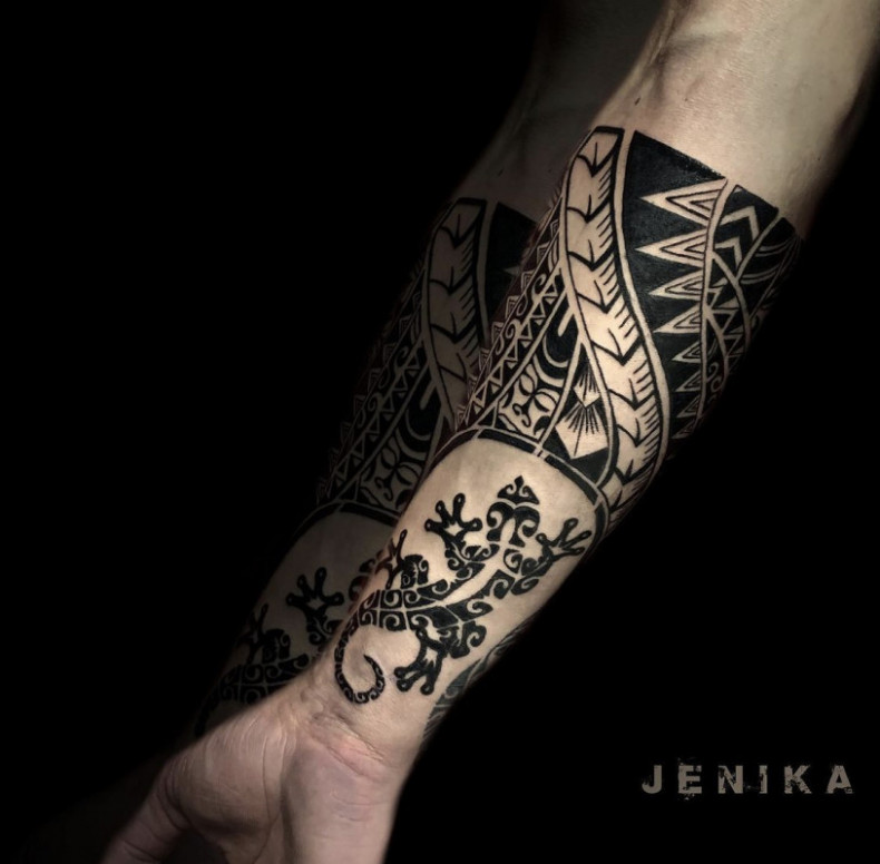 Blackwork Dotwork ornament, photo - Tatuażysta Barb Tattoo