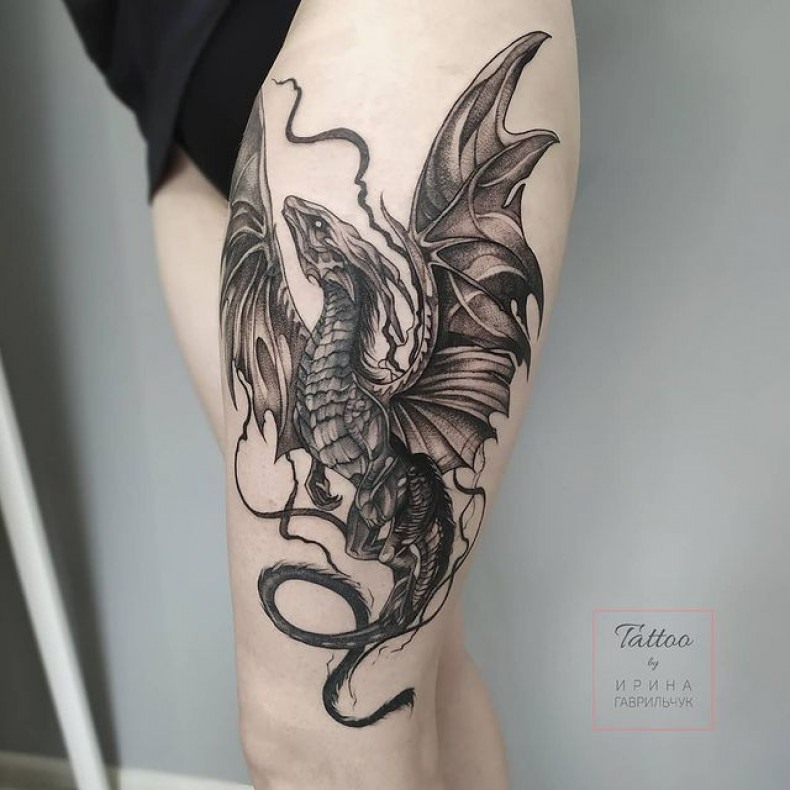 Дракон на ягодице, photo - Тату мастер Barb Tattoo