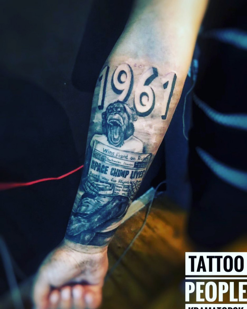 Обезьяна цифры, photo - Тату мастер Barb Tattoo