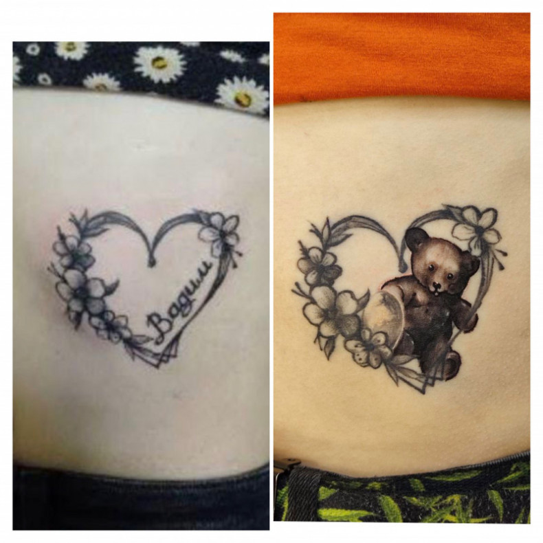 Cover up (перекрытие старой работы), photo - Тату мастер Barb Tattoo