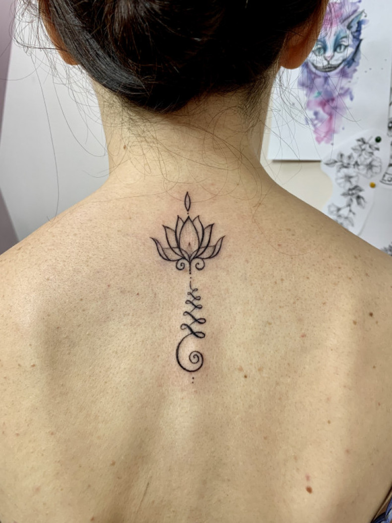 Unalome lotus flower, photo - Tattoo Master Barb Tattoo