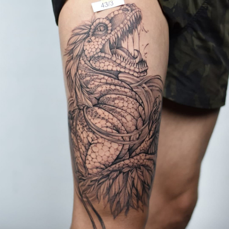 Dinozaur smok, photo - Tatuażysta Barb Tattoo