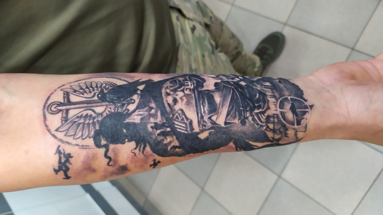 Блэкворк военные козак, photo - Тату мастер Barb Tattoo